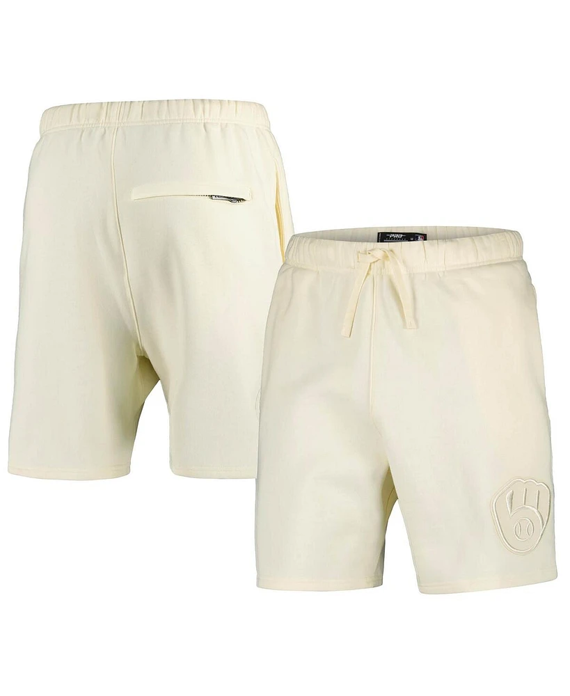 Pro Standard Men's Cream Milwaukee Brewers Neutral Fleece Shorts