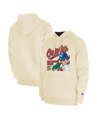 New Era Men's Cream Baltimore Orioles Big League Chew Pullover Hoodie