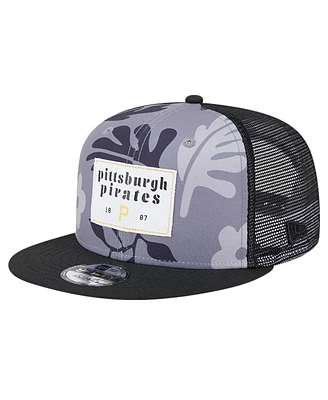 New Era Men's Black Pittsburgh Pirates Bikini Bottom Trucker 9FIFTY Snapback Hat