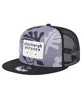 New Era Men's Black Pittsburgh Pirates Bikini Bottom Trucker 9FIFTY Snapback Hat