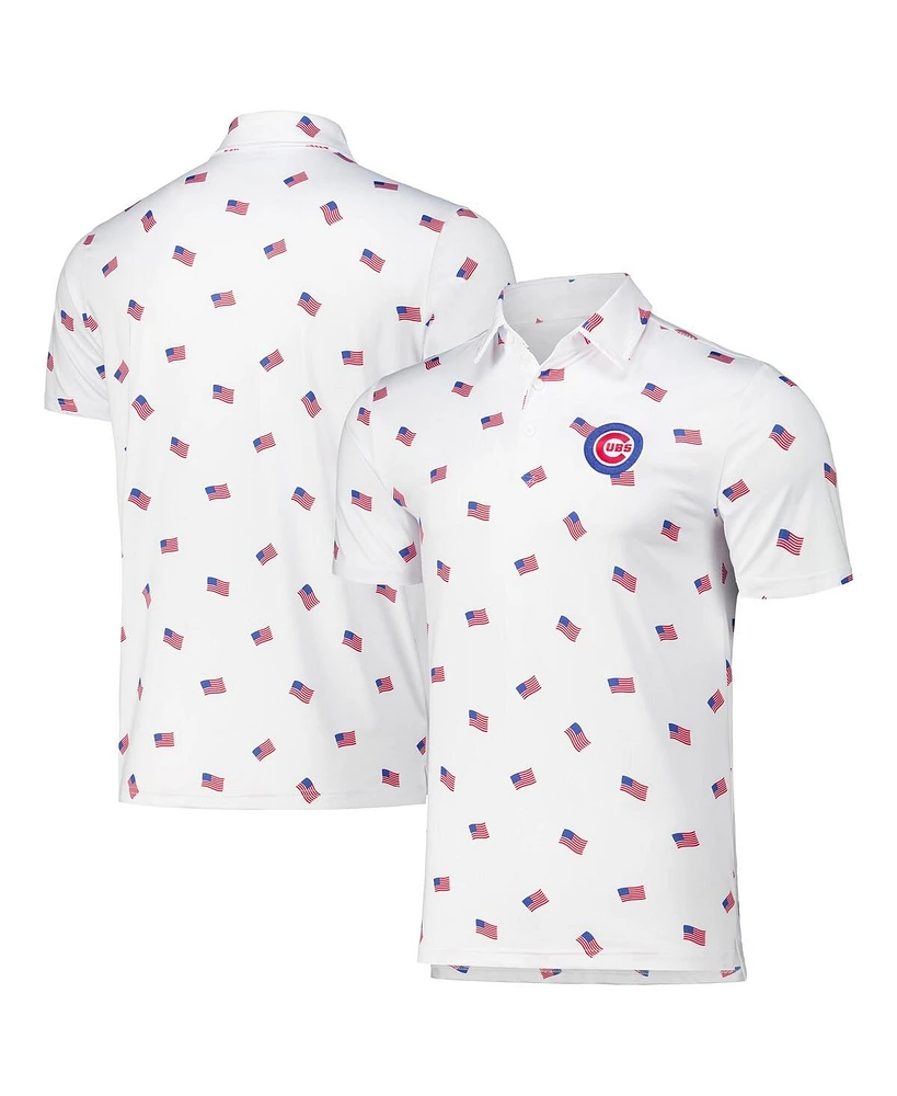 Antigua Men's White Chicago Cubs Americana Polo