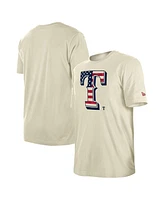 New Era Men's Cream Texas Rangers 4th of July Flag Fill T-Shirt