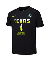 Nike Big Boys and Girls Jacy Sheldon Black Dallas Wings Draft Rebel Edition Name Number T-Shirt