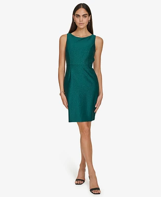 Calvin Klein Women's Boat-Neck Embellished Sheath Dress