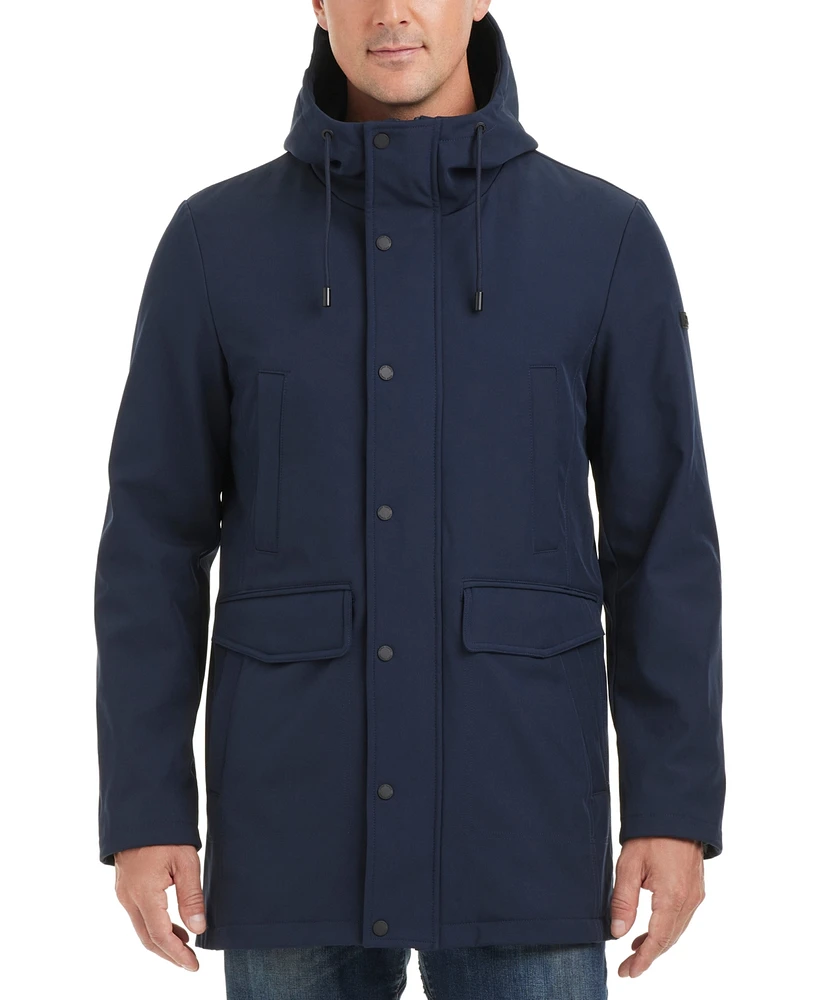 Vince Camuto Men's Softshell Rain Coat with a Hood