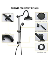 Boyel Living 1-Spray Patterns with 2.5 Gpm 8 in. Wall Mount Dual Shower Heads (Valve Not Included)