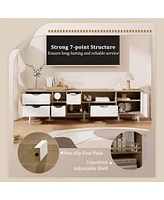 Costway Tv Stand for TVs up to 65" with Storage 5 Drawers & 3 Open Shelves for Bedroom