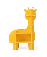 Costway Giraffe Bookcase for Kids 4-Tier Toy Storage Organizer with Open Storage Shelves