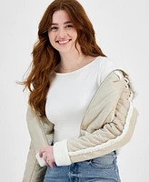 Planet Heart Juniors' Faux-Shearling Jacket