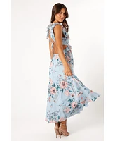 Petal and Pup Women's Lucah Frill Shoulder Maxi Dress