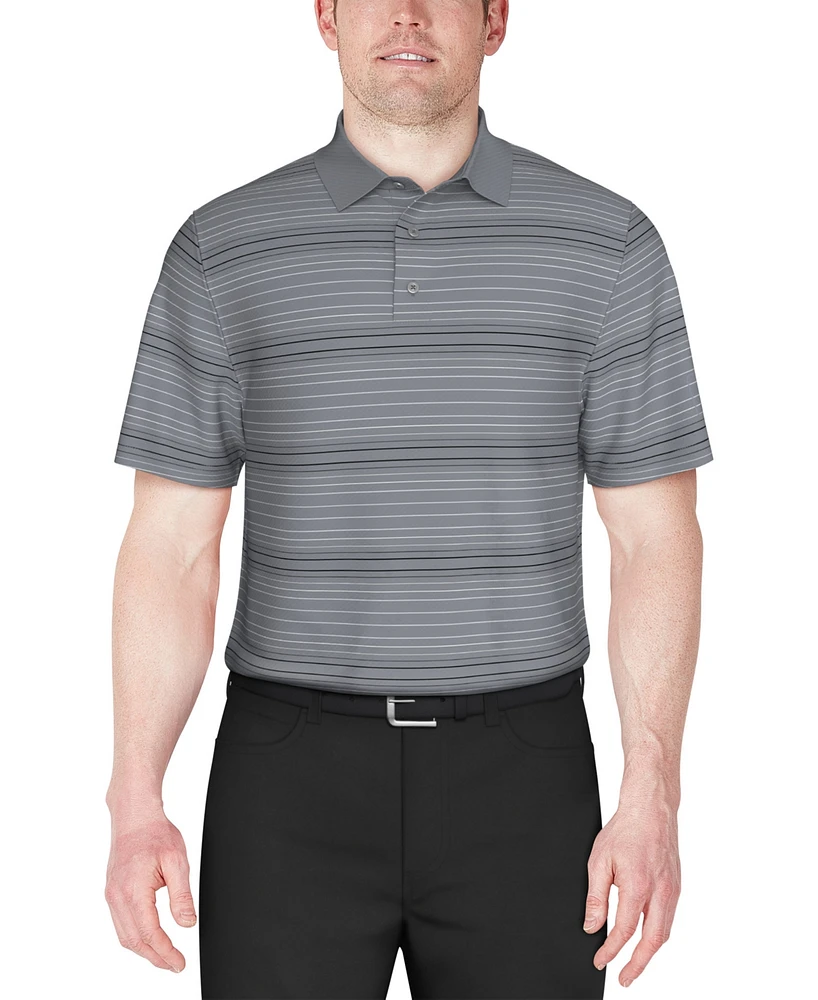 Pga Tour Men's Altered Stripe Short Sleeve Golf Polo Shirt