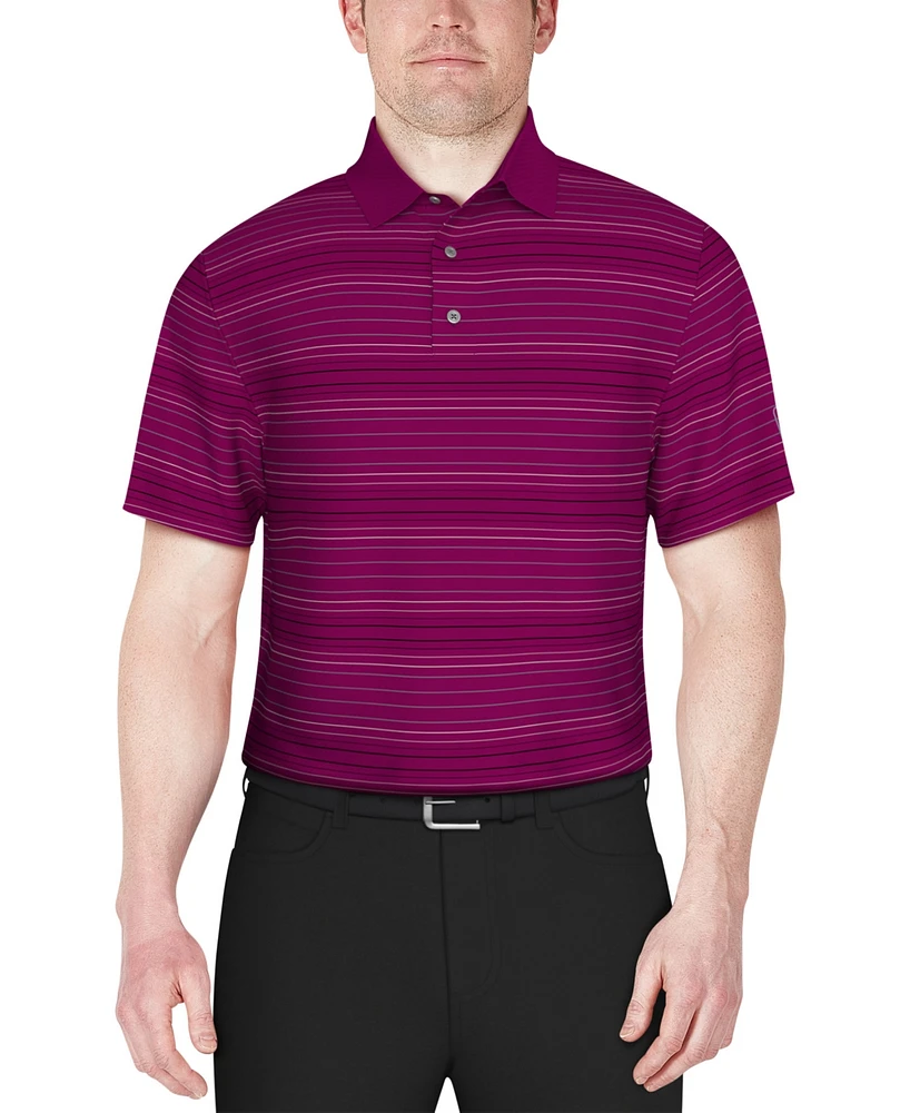 Pga Tour Men's Altered Stripe Short Sleeve Golf Polo Shirt