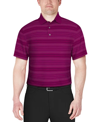 Pga Tour Men's Altered Stripe Short Sleeve Golf Polo Shirt