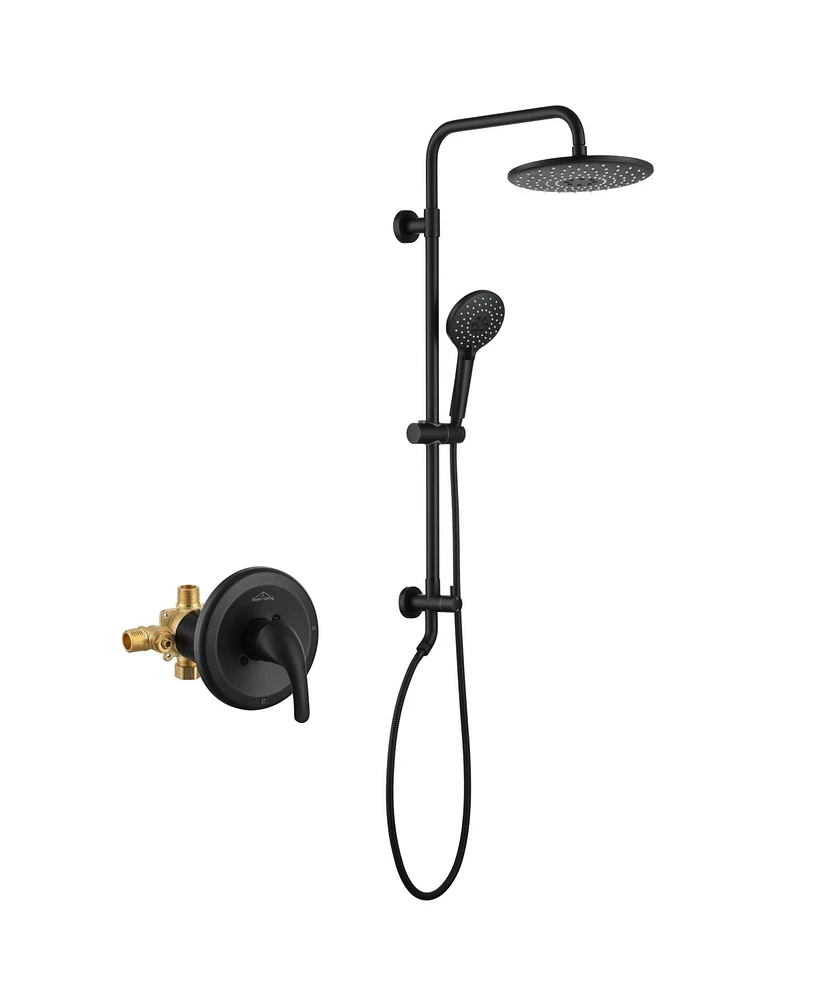 Boyel Living 3-Spray Patterns with 2.5 Gpm 10 in. Wall Mount Dual Shower Heads with Pressure Balance Valve