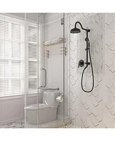 Boyel Living Retro Classic 1-Spray Dual Wall Mount Shower Heads 1.8 Gpm Patterns with 8 in. with Brass Rough-in Valve