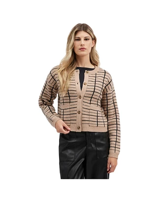 Nvlt Women's Windowpane Cardigan