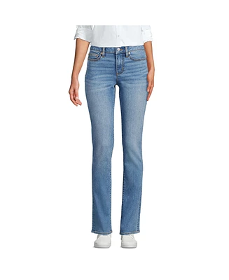 Lands' End Women's Recover Mid Rise Straight Leg Blue Jeans