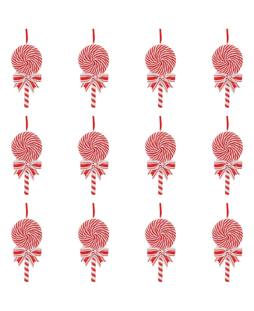 Slickblue Set of 12 Candy Sucker Ornaments for Festive Holiday Decorating