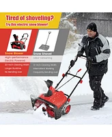 Costway 20'' Electric Snow Thrower 120V 15Amp Snow Blower with 180° Rotatable Chute 2 Lights