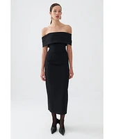 Nocturne Women's Off-The-Shoulder Midi Dress