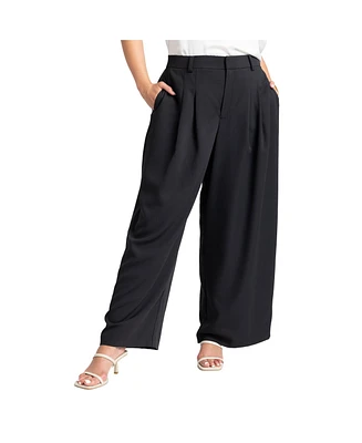 Eloquii Women's Plus The Fluid Crepe Wide Leg Pant