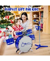 Sugift Kids Jazz Drum Keyboard Set with Stool and Microphone Stand