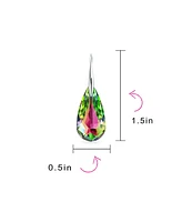 Bling Jewelry Rainbow Iridescent Color Changing Dangle Earrings Sterling Silver Fish Hook