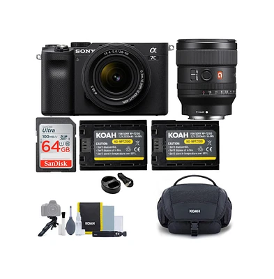 Sony Alpha a7C Mirrorless Camera (Black) Bundle with Fe 28-60mm and 24mm Lens