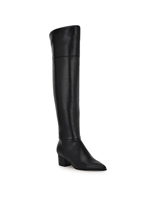 Nine West Women's Maner Pointy Toe Over the Knee Boots