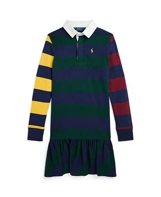 Polo Ralph Lauren Big Girls Striped Cotton Jersey Rugby Dress