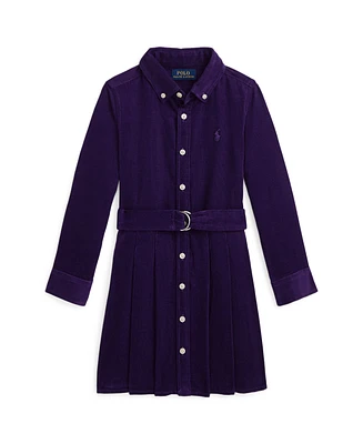 Polo Ralph Lauren Toddler and Little Girls Belted Pleated Corduroy Shirtdress