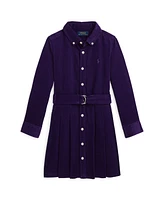 Polo Ralph Lauren Toddler and Little Girls Belted Pleated Corduroy Shirtdress