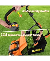 Costway 16-Inch Electric Dethatcher & Scarifier 15A 2-In-1 Lawn Dethatcher