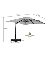 Boyel Living 10x13 ft. 360° Rotation Outdoor Patio Cantilever Umbrella with Base