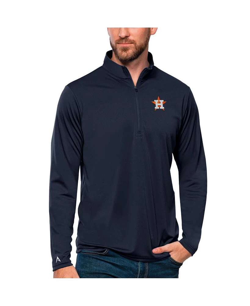 Antigua Men's Navy Houston Astros Tribute Quarter-Zip Pullover Top