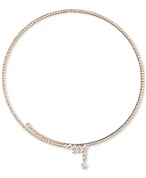 Emily in Paris Gold-Tone Pave & Cubic Zirconia Crossover 16" Collar Necklace