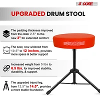 5 Core Drum Throne Padded Guitar Stool Height Adjustable Music Chair Ds 01 Org