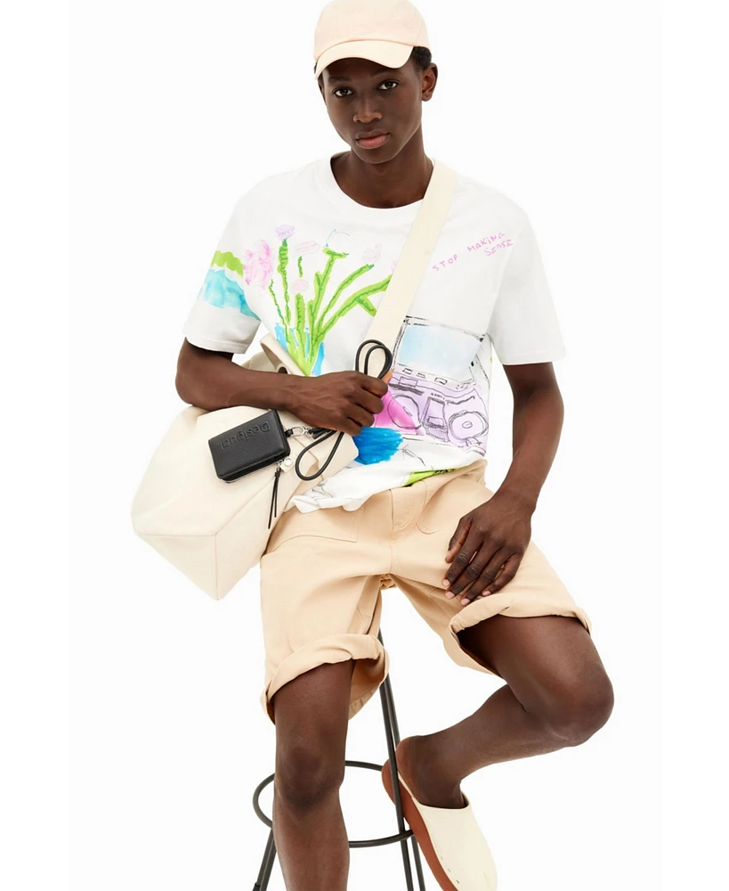 Desigual Men's T-shirt with printed drawings