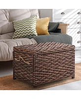 Jonathan Y Jacob Handwoven Wicker Storage Trunk