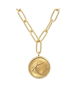 American Coin Treasures 17026 21 in. Barn Swallow Slovenia Coin Gold tone Paper Clip Necklace, Gold