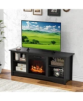 Gymax 58'' Tv Stand Entertainment Center w/ 3-Adjustable Shelves for 65'' Tv Black