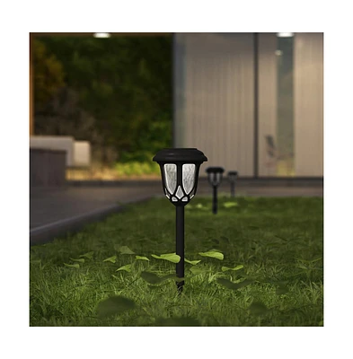 All-Weather Tulip Design Led Solar Lights, Outdoor Powered Lights For Pathway, Garden, & Yard - Set Of 8