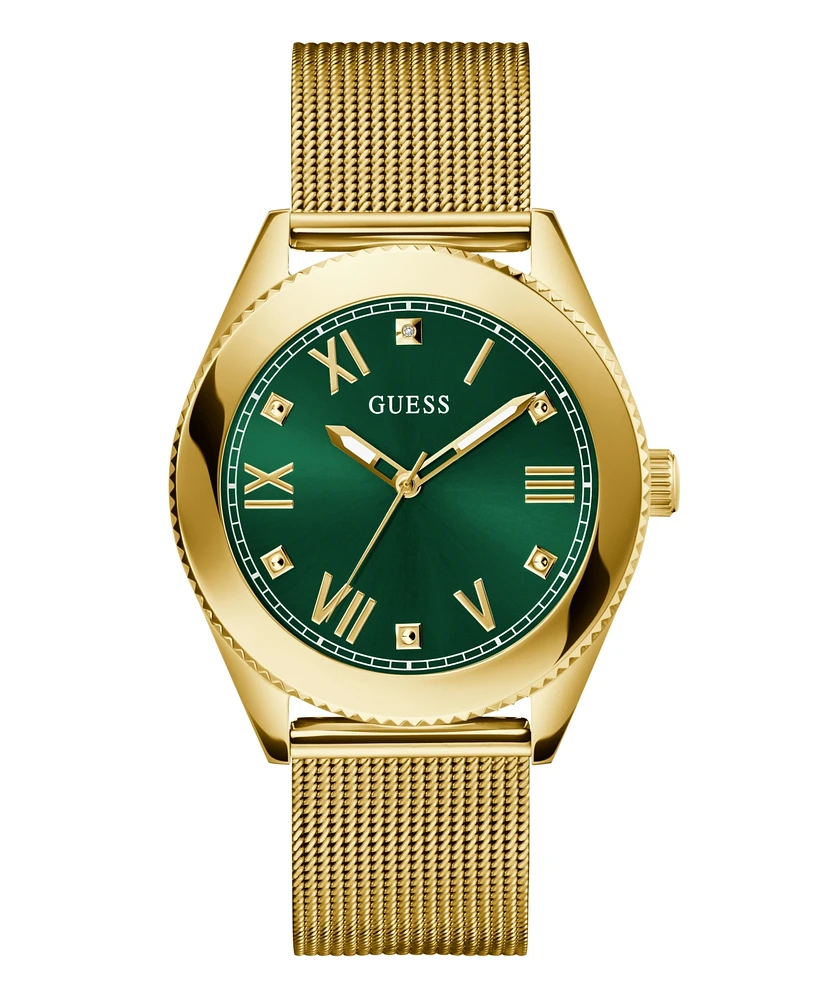 Guess Men's Analog Gold Tone Mesh Watch, 44mm