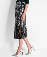 Dkny Women's Multi-Scale Sequin Pull-On Midi Skirt