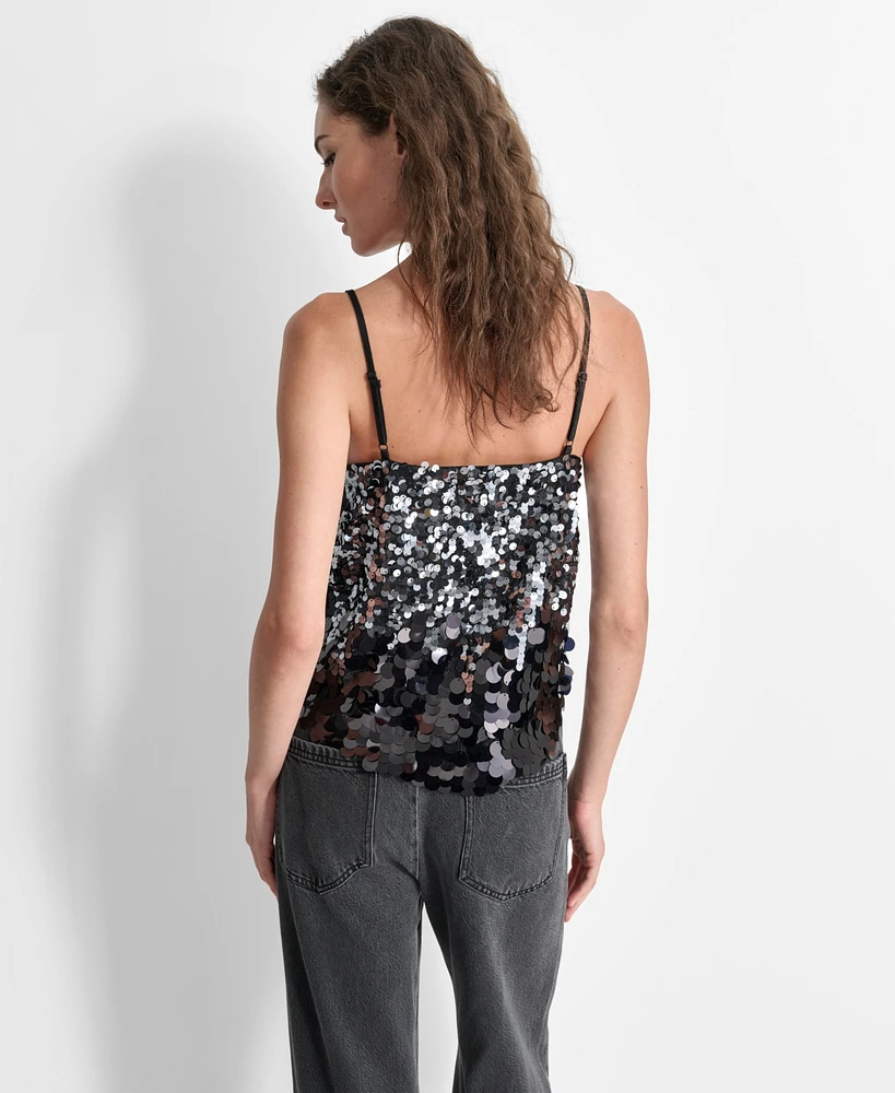 Dkny Women's Sequin Multi Scale Camisole Top
