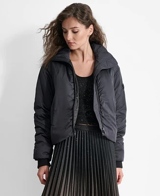 Dkny Women's Ruched Bomber Jacket