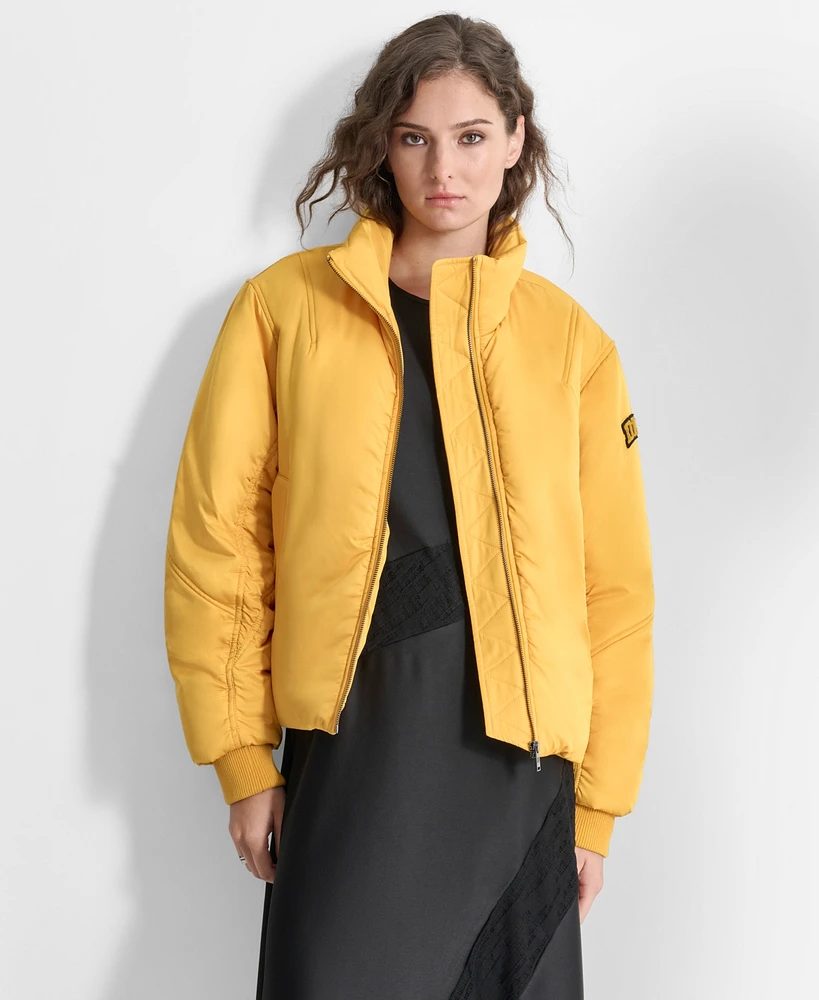 Dkny Women's Ruched Bomber Jacket