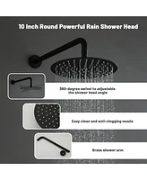 Boyel Living 1-Spray Patterns with 2.5 Gpm 10 in. Round Wall Mount Dual Shower Heads with Pressure Balance Valve