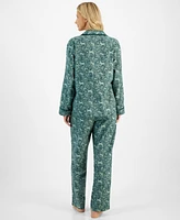 Charter Club Petite Women's Long-Sleeve Cotton Flannel Packaged Pajama Set, Created for Macy's