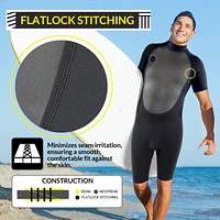 Body Glove Pro3 Men Shorty Wetsuit 2/1mm Back Zip Short Sleeve Spring Wet Suit